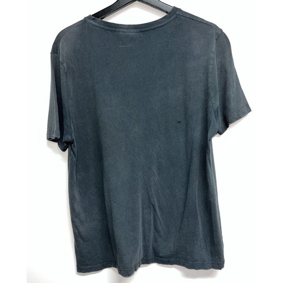 AC DC Womens Graphic T-shirt Size 8 Gray Blue Cut Out Tee Blow Up Your Video - Picture 5 of 5